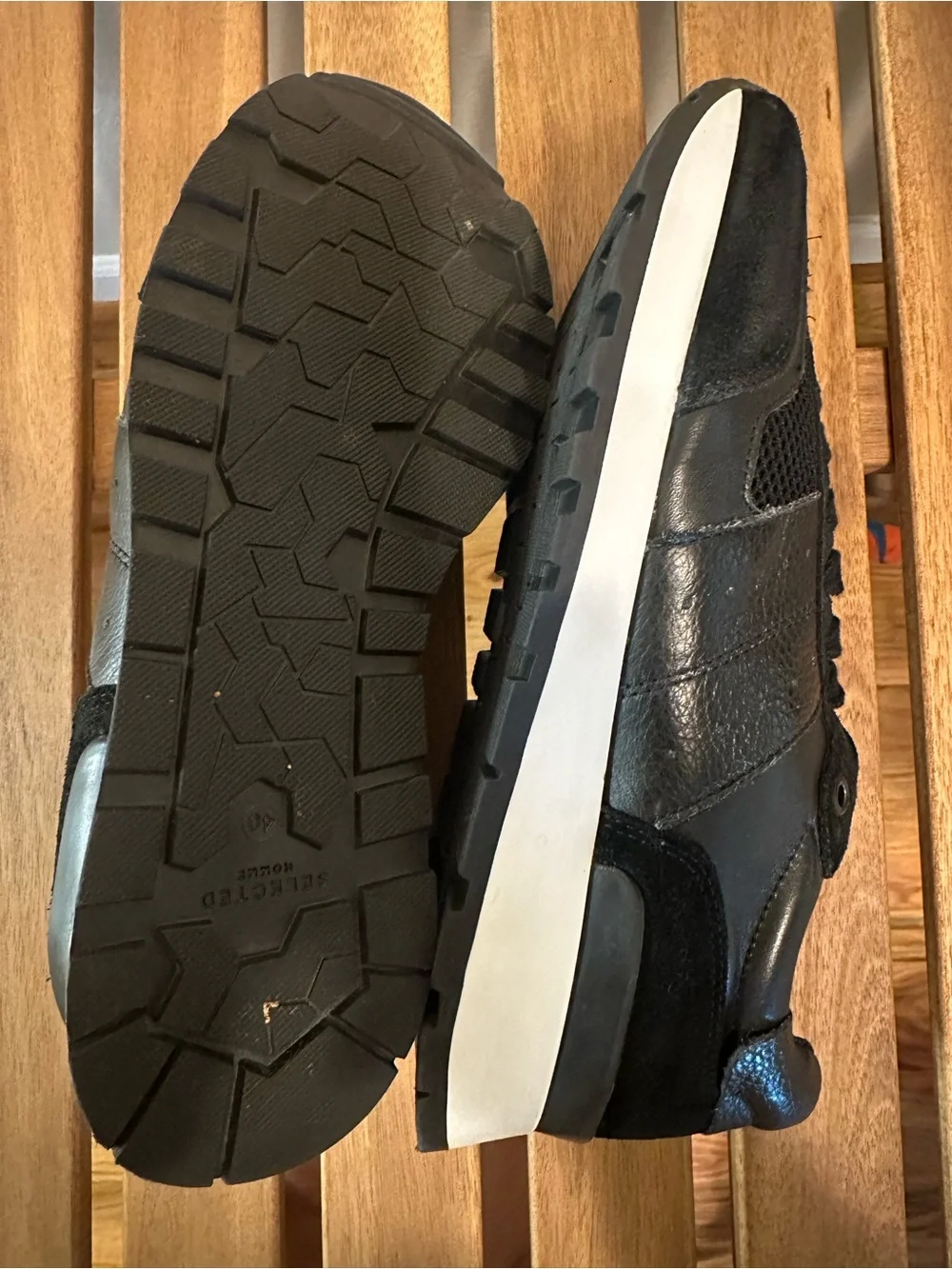 Selected Homme Running Sneakers Shoes Frank Mix Runner Size 7.0 Black
